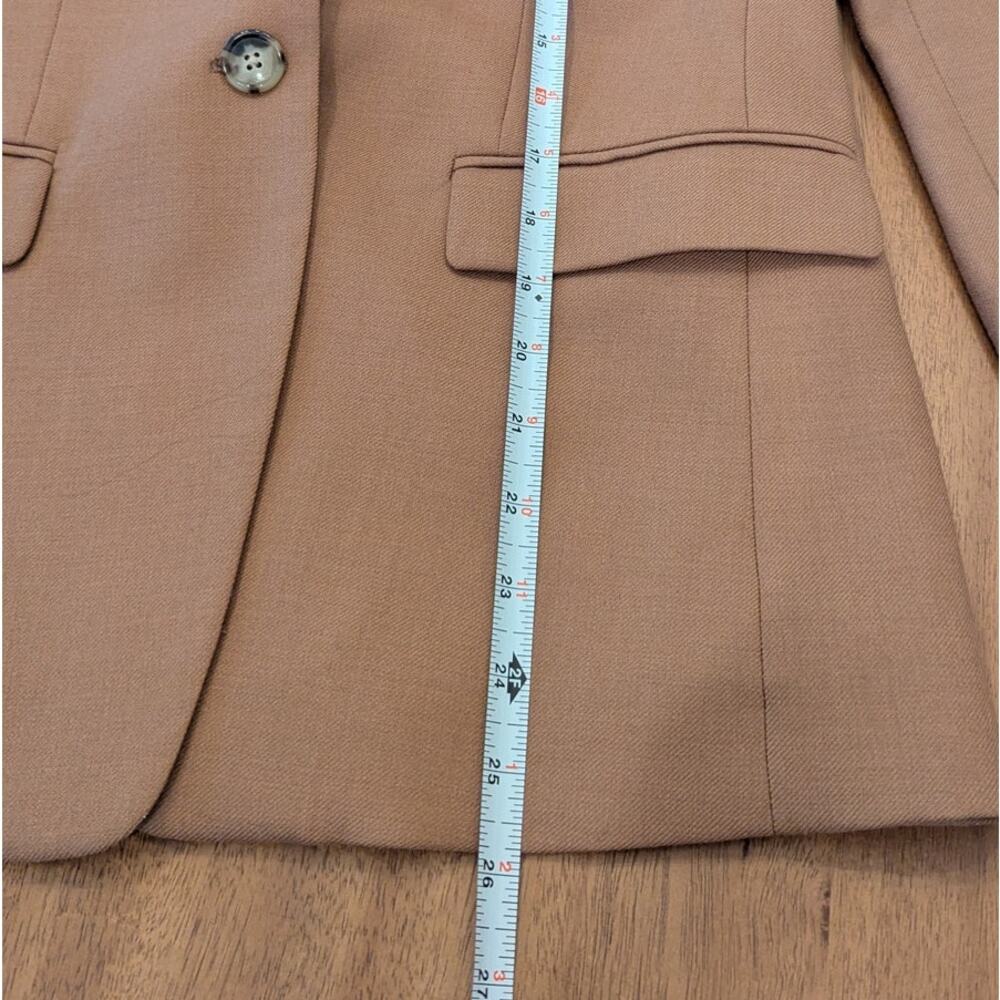 J.Crew Regent Wool Flannel Blazer Jacket B0323 Womens 4 Camel Single-breasted - Picture 10 of 13